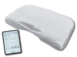 木村寝具店の新オーダーメイド枕のワイドタイプイメージ。肩幅が大きい方でも睡眠中の寝返りが広々ラクラクです、